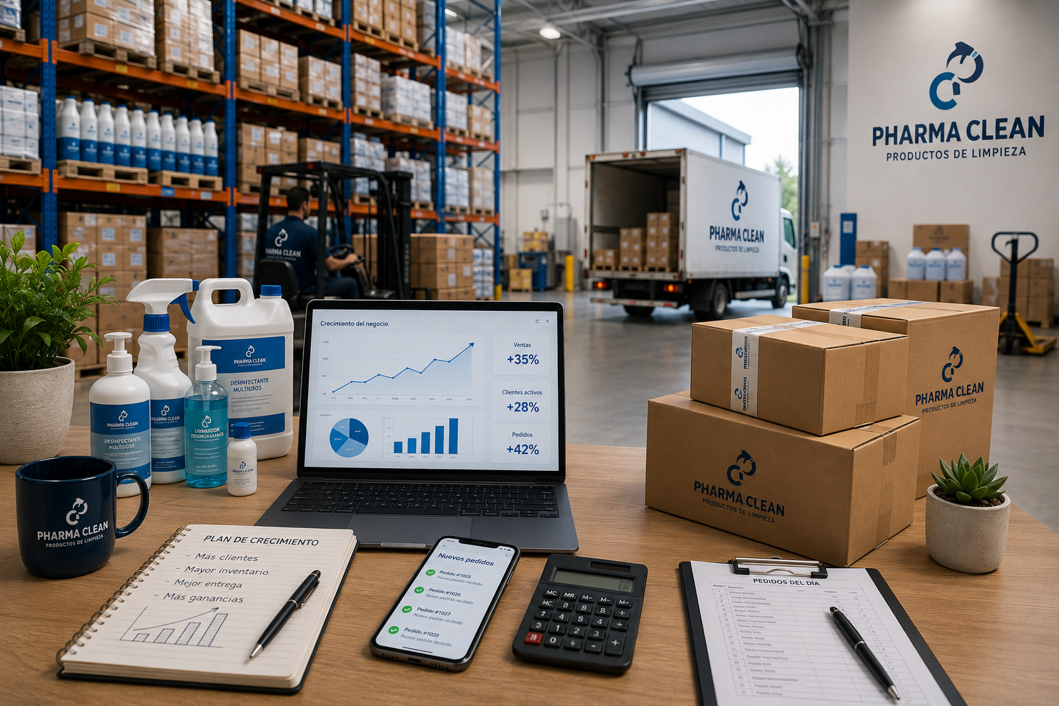 Soluciones Pharma Clean para crecimiento, pedidos y distribución