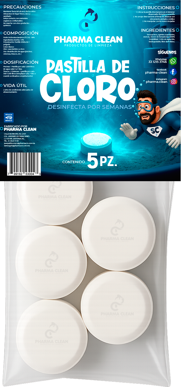 Pastillas de Cloro Pharma Clean